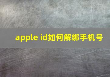 apple id如何解绑手机号